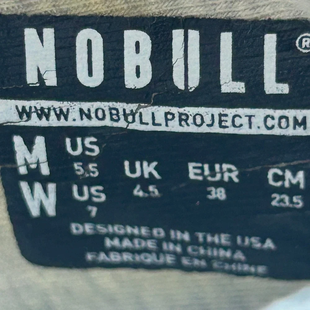 NOBULL High Top Trainer Grey Knit Orange Gum Sole Womens Size 7 Sneakers